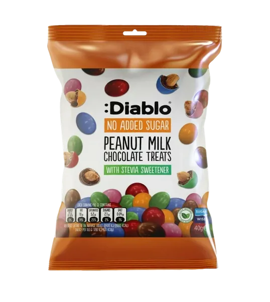 :Diablo Erdnüsse in Milchschokolade ohne Zuckerzusatz 40 g